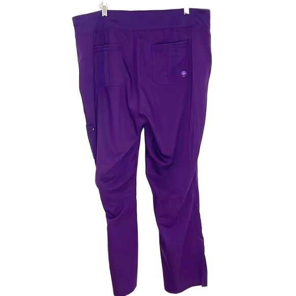 Healing Hands Scrubs Pants 5 Pocket Purple Label Cargo Tori Yoga Size XL Grape - Picture 6 of 11